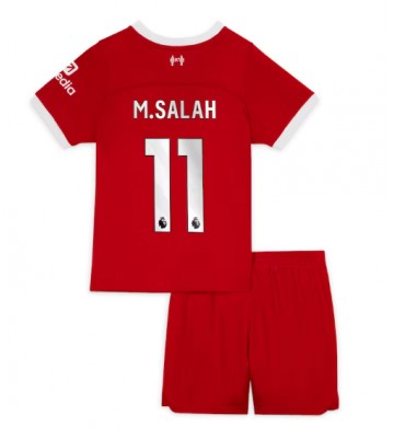 Liverpool Mohamed Salah #11 Hemmaställ Barn 2023-24 Kortärmad (+ Korta byxor)